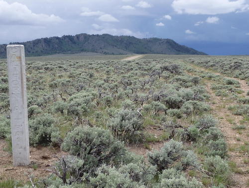 GDMBR: These are ruts from the actual Lander Cutoff Trail, California Trail, and Oregon Trail.